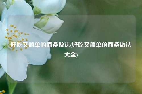 好吃又简单的面条做法(好吃又简单的面条做法大全)