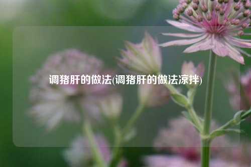 调猪肝的做法(调猪肝的做法凉拌)